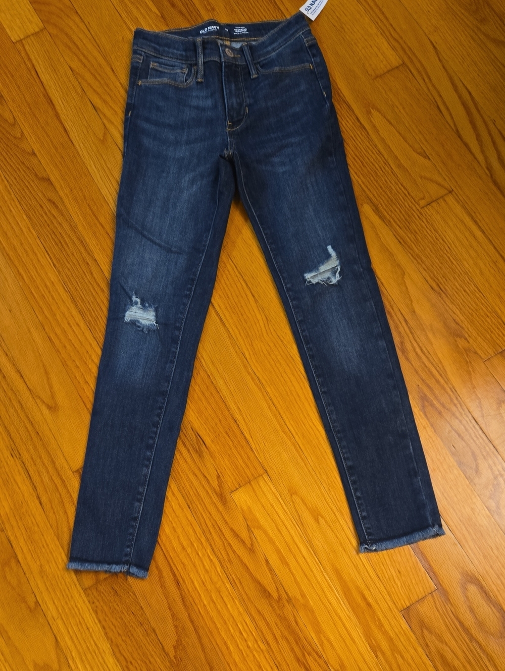 Old Navy Dark Blue Distressed Rock Star Jeggings
